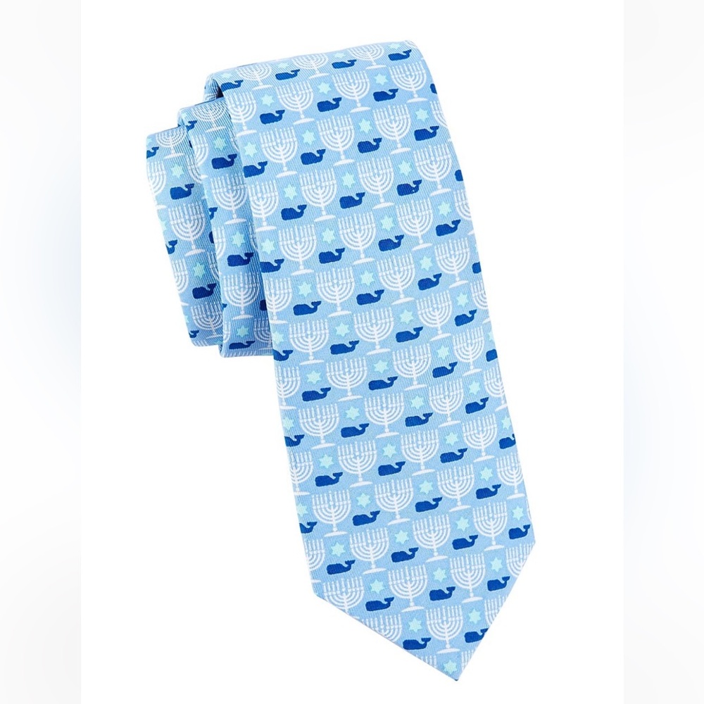 Vineyard Vines Boy's Silk Hanukkah Neck Tie - Blue
